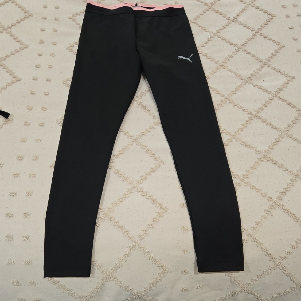 Puma Black and Pink Athletic Leggings